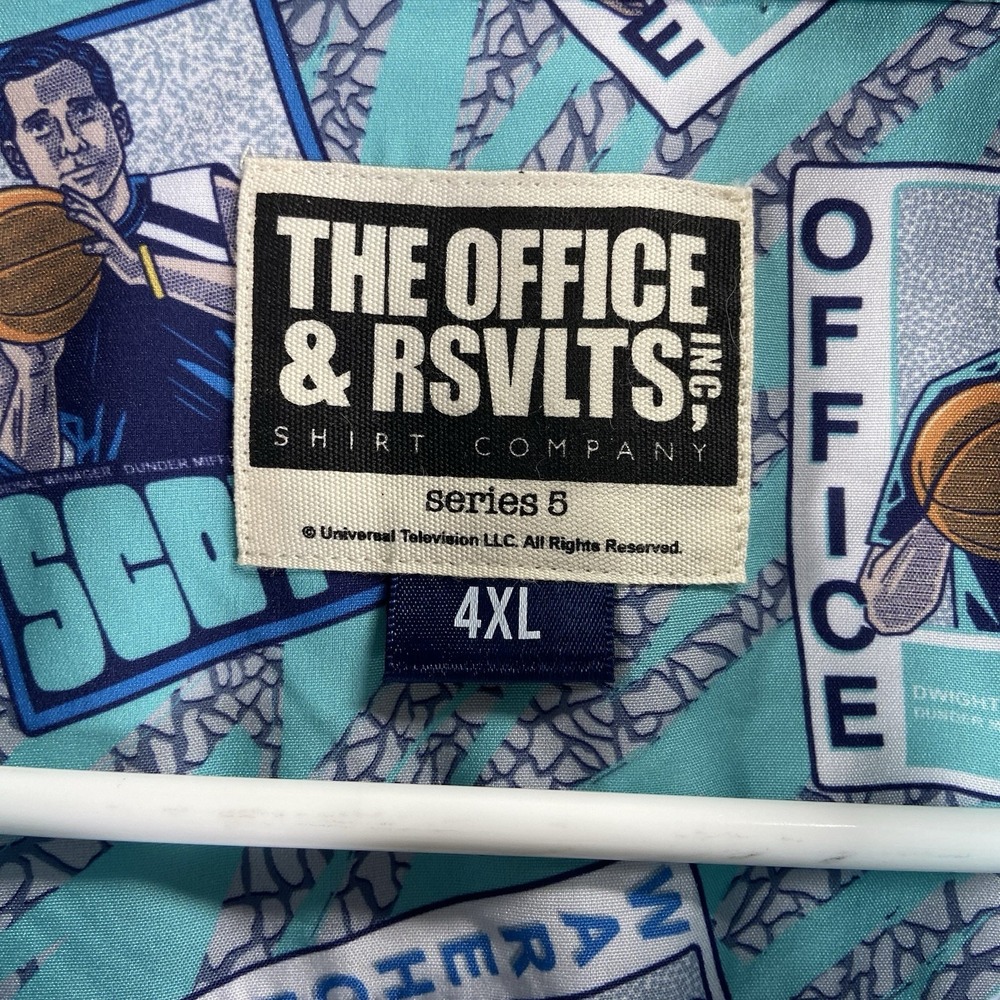 RSVLTS Shirt men's 4XL The Office x Roosevelts Button Down Basketball Cards NWT - Picture 6 of 13